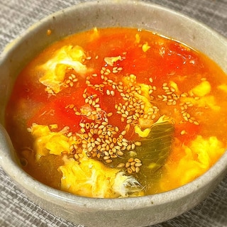 酸辣湯風☆トマトと玉子の中華スープ
